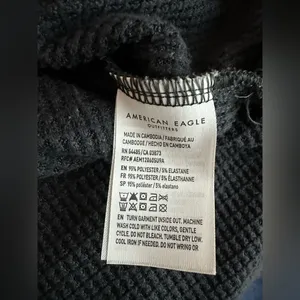 American Eagle Women’s Waffle Knit Long Sleeve Crewneck Top‎ Gray Size Small thumbnail 6