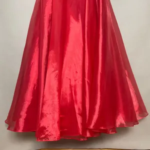Vintage Y2K Prom Dress Corset Back Glitter Red Lace Attached Top Skirt Lace-Up thumbnail 4
