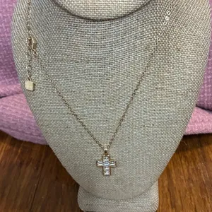 Park Lane Sacred Gold Cross Pendant Necklace Baguette CZ Crystals thumbnail 1