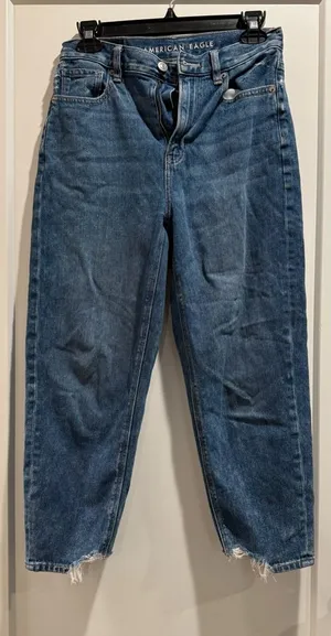 American Eagle Outfitters Distressed Blue Ankle X Short Jeans‎ Size 2 thumbnail 1