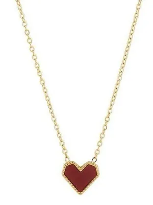 Love heart pendant necklace adjustable red heart Necklace for women thumbnail 1