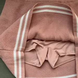 Alo Yoga Tennis Club Sweater Knit Skirt Ballet Pink/White XS thumbnail 5