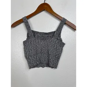 Athleta Revolve Cami Grey Space Dye Ribbed Knit Crop Tank Top Womens XS‎ thumbnail 2