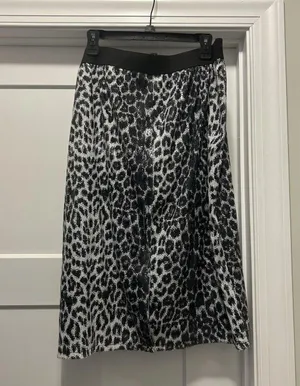 NWT Worthington Plus A-Line Skirt Winter Leopard Sequin Size 2X Lined Stretchy thumbnail 1
