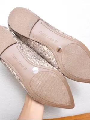 NWT Essex Lane Aleanor Pointed Toe Flat 6 Tan Multi Snake Faux Leather thumbnail 9