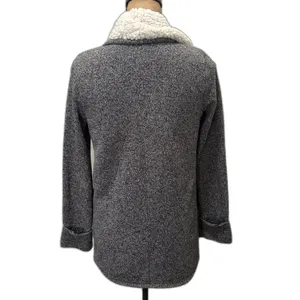 Abercrombie & Fitch Gray Sherpa Lined Open Front Shawl Cardigan Sweater Size‎ XS thumbnail 2