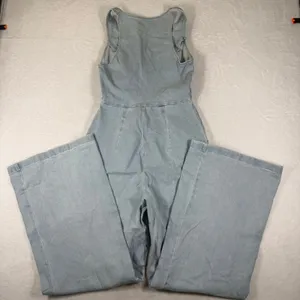 Amanda Uprichard Denim Jumpsuit Light Wash Wide Leg Sleeveless V-Neck Medium thumbnail 13