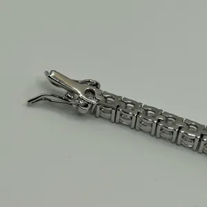 Kay Jewelers Moissanite Diamond Tennis Bracelet 4mm Round Cut VVS Silver 9 Inch New No Pass thumbnail 6