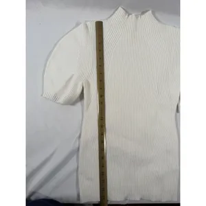 Maeve By Anthropologie Annette Short-Sleeve Mock Neck Puff-Sleeve Sweater Medium thumbnail 3