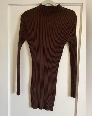 Brown sweater mini dress Size L thumbnail 3