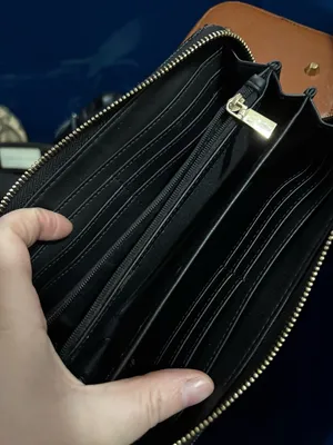Guess Black Textured Zip-Around Wallet with Gold Trim thumbnail 3