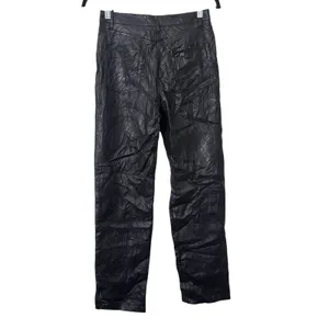 ARITZIA Wilfred Crinkle Faux Leather Pant Black Sz‎ 4 thumbnail 2
