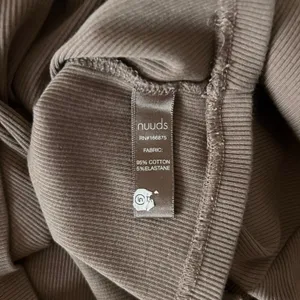 Nuuds Brown Ribbed Short Sleeve Baby Tee Crew Neck Cotton Blend Size Large thumbnail 5