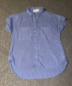 cloth & stone/Anthropologie Short-Sleeve Button-Down-Blue Women’s Size-S thumbnail 1