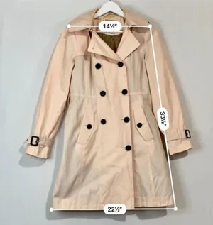 Michael Kors Women's Trench Coat With Buttons Pink Size XS FLAW thumbnail 7