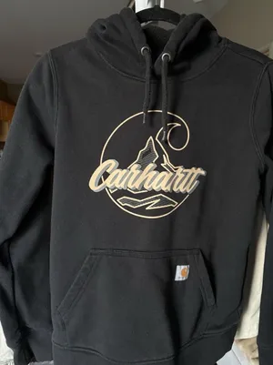 Carhartt Midweight Relaxed Fit Hoodie Sweatshirt Black C Logo Graphic Womens 3X thumbnail 1