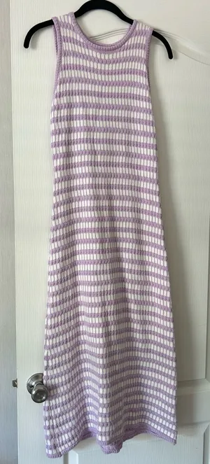 Le Lis Purple and White Knit Dress thumbnail 1