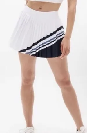Athleta Match Point High Rise Pleated Colorblock Skort White Navy M NWT thumbnail 1