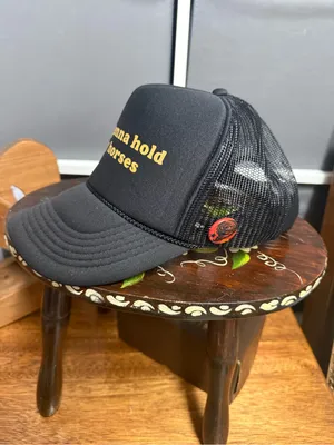 Not Gonna Hold My Horses Black Trucker Hat w/BS Tornado Pin thumbnail 2