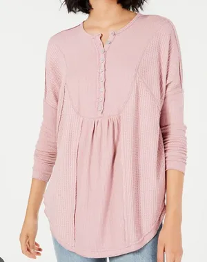 $70 Free People light blush Leo Henley Tunic - Small thumbnail 1