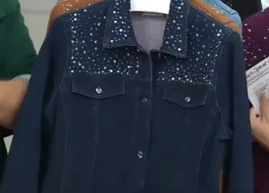 DreamJeannes by Quacker Factory Indigo Denim & Diamonds Jacket Size XL - A256683 thumbnail 1