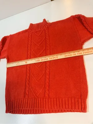 Nuovo Cable Knit Mock Turtleneck Sweater in Orange thumbnail 8
