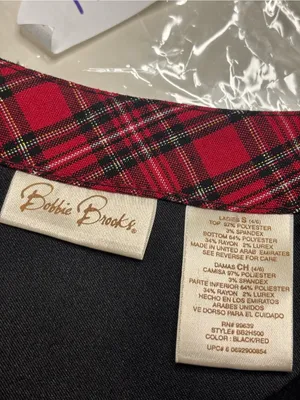 Vtg Bobbie Brooks Small Jumper Dress Scottish Plaid Embroidered Modest Christmas thumbnail 5