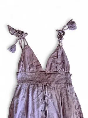 Lilac Tassel Tie Strap Maxi Dress Size Small thumbnail 3
