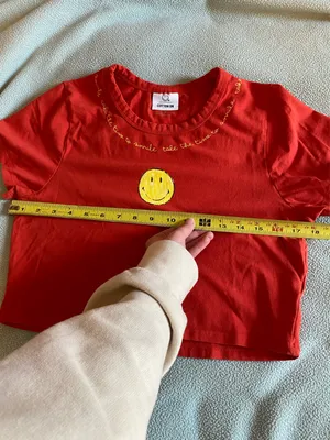 Cotton On Red Smiley Face Crop Tee  thumbnail 6