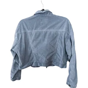 AMERICAN EAGLE Bomber Cropped Corduroy Light Blue Cotton Jacket Sz S thumbnail 3