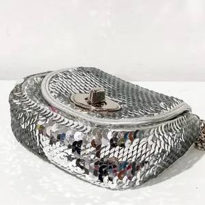 COACH POPPY SILVER SEQUINS TURNLOCK POUCH CROSSBODY MINI BAG‎ Pouch thumbnail 3