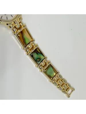 Renaissance Womens Watch gold tone abalone mop dial 23mm Quartz running thumbnail 4
