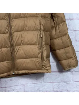 Abercrombie & Fitch Lightweight Packable Puffer Jacket Women’s Large Tan Hooded thumbnail 4