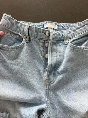 H&M Light Blue Straight Leg High Waist Jeans Us4 thumbnail 4