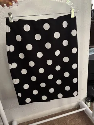 The Limited Black and White Polka Dot Pencil Skirt thumbnail 1