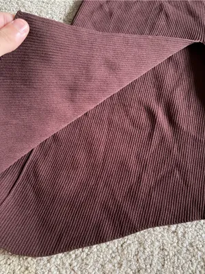 White fox boutique brown ribbed knit midi asymmetrical midi skirt size xs thumbnail 5