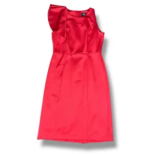 Vince Camuto one sleeve large ruffle red dress NWT size 10 thumbnail 8