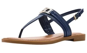 NWT Tommy Hilfiger Womens Cruman Emblem Sandals TWCRUMAN Dark Blue 6.5M thumbnail 1