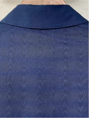New Tuckernuck Navy Blue Chloe Midi Dress Small Belted Collared Moir Classic thumbnail 10