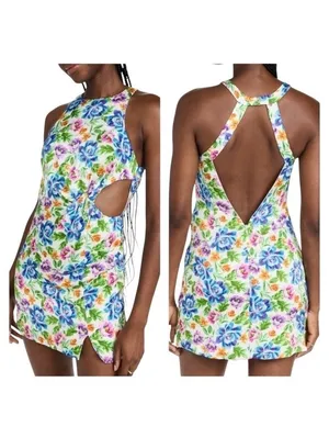 NWT For Love and Lemons Lucy Open Back Cutout Mini Dress Multi Floral Women’s XS thumbnail 16