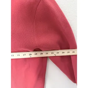 CAbi Red Notch Lapel‎ Blazer Jacket 100% Cotton Women's Size Medium 3/4 Sleeve thumbnail 4