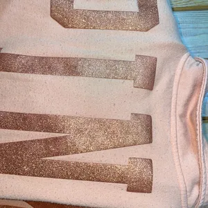 Pink Victoria’s Secret crew neck pullover sweatshirt sparkly pink/peach size XL​ thumbnail 9