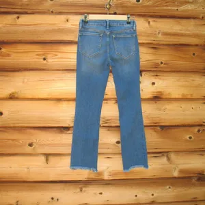 Free People Straight High Waist Frayed Hem Jeans thumbnail 8