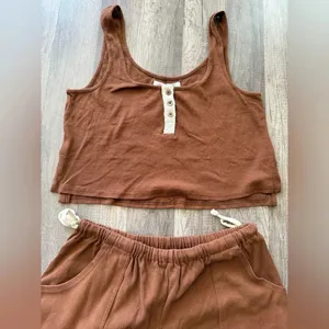 NWOT FREE PEOPLE FP BEACH Matching Bermuda And Cropped Top Matching Set Small thumbnail 5