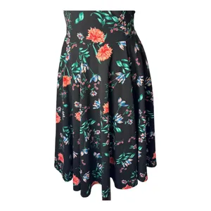 Eva Rose Dress Women Small Black Floral Fit And Flare‎ Midi Boho Cottage Retro thumbnail 5