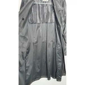 1990s Rave 4 Real Black Coated Stretch Trench Coat Women’s M/L thumbnail 14