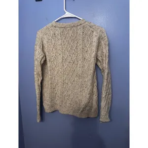 J.Crew‎ Womens Donegal Cable Crewneck Sweater Oatmeal Autumnal Neps XS BJ858 thumbnail 7