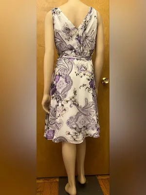 White House Black Market Chiffon A-Line Dress with Sash Tie Belt NWOT Never Worn thumbnail 4
