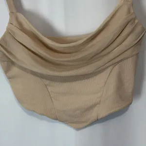 Oh Polly Cropped Bustier Corset‎ Top Beige Mesh Size 6 Coquette Y2K thumbnail 2