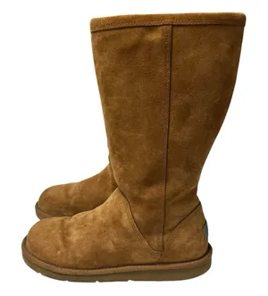 UGG Australia Kenly 1890 Winter Tall Chestnut Suede Side Zip Boots Womens Size 8 thumbnail 1